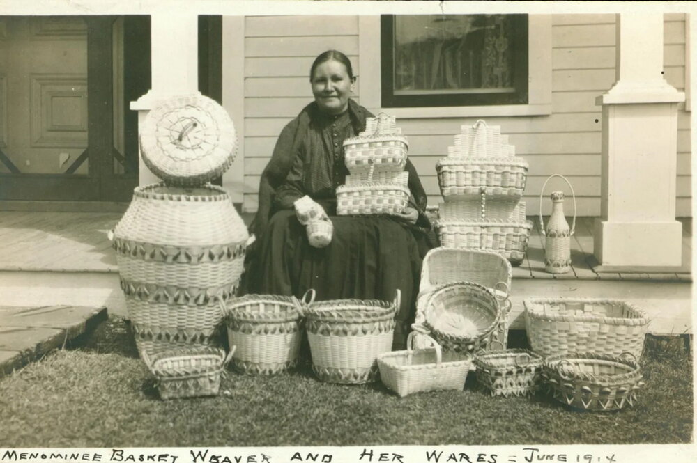 Menominee basket weaver