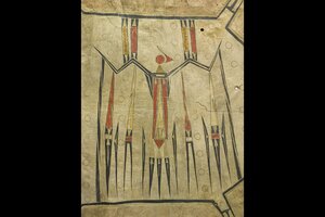 One of the best examples of the tribes’ hide-painting tradition is an 18th-century ceremonial robe featuring an iconic image of a thunderbird, now in the collection of the Musée du Quai Branly-Jacques Chirac in Paris.