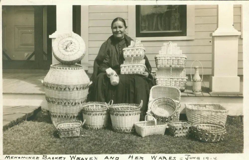 Menominee basket weaver